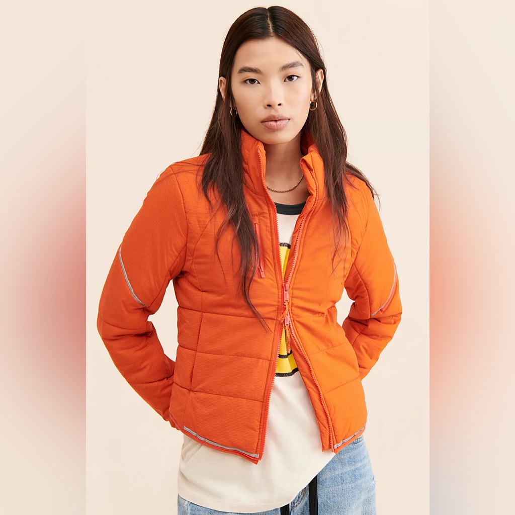 Nwot Fp Movement Gathering Storm Run Puffer - Orange - Size Xs
